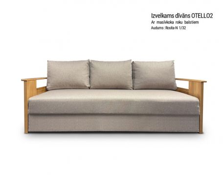 Dīvāns Otello-2 ar koka roku balstiem