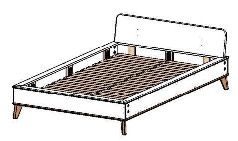 Vienguļamā gulta Vivo 120x200 Latvijā ražots produkts, pusaudžu gulta balta