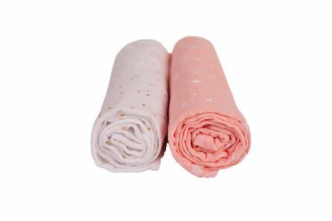 Autiņu komplekts Yappy Blush Blanc 100% kokvilna muslīns