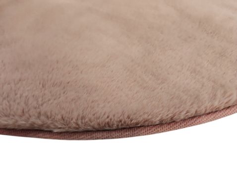 Paklājs mākslīgās trušādas rozā apaļš