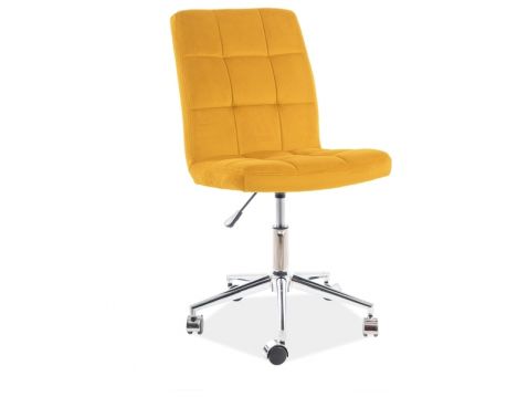 Krēsls Q020 dzeltens samts ar regulējamu sēdekļa augstumu biroja krēsls bērnu krēsls
