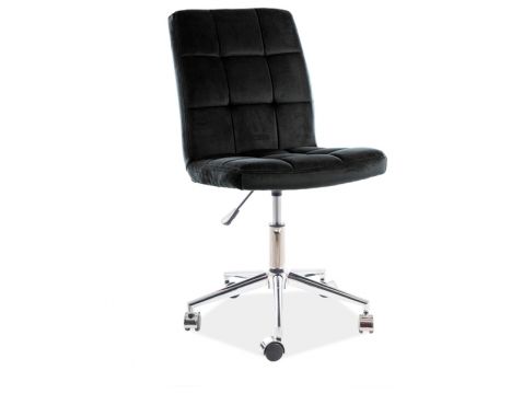 Krēsls Q020 Melns samts ar regulējamu sēdekļa augstumu biroja krēsls bērnu krēsls