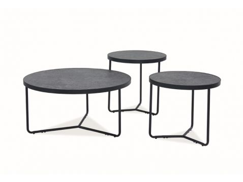 Žurnalgaldu k-ts DEMETER betons MDF betona imitācija 3 galdiņu komplekts viesistabas mēbeles