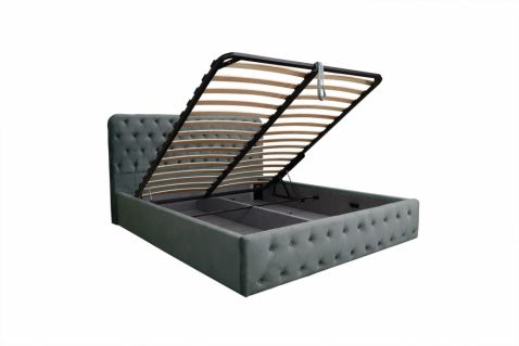 Gulta Belinda new ar veļas kasti tumši pelēka