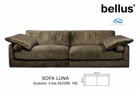 Sofa BELLUS LUNA. Audums: 5. kat. ADORE 156. Cloud Plus System