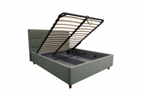 Gulta Adelia 160 pelēka ar veļas kasti 