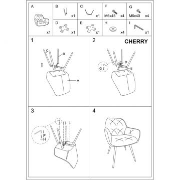 Krēsls CHERRY VELVET PELĒKS