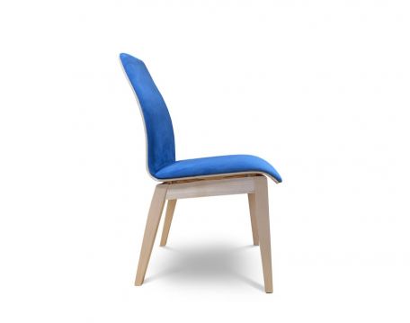 Krēsls Hilda zils  Kājas: masīvs dižskabārdis, lakots Muguriņa: saplāksnis+ audums