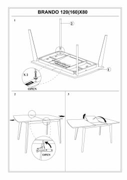 Transformējams galds Brando paredzēts 8 personām, Virsma: MDF + dabīgais finieris, Rāmis: koks, krāsa: ozols. Izmērs: 80x120(+40)H75 cm