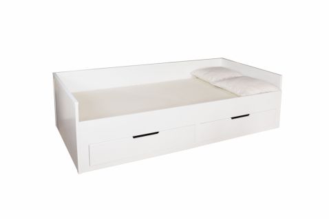 Izvelkama gulta Scandic JR  ražots Latvijā balti krāsota, bērnu mēbeles 90x200 120x200 140x200 160x200 180x200