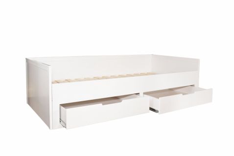 Izvelkama gulta Scandic JR  ražots Latvijā balti krāsota, bērnu mēbeles 90x200 120x200 140x200 160x200 180x200