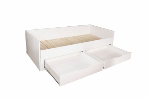 Izvelkama gulta Scandic JR  ražots Latvijā balti krāsota, bērnu mēbeles 90x200 120x200 140x200 160x200 180x200