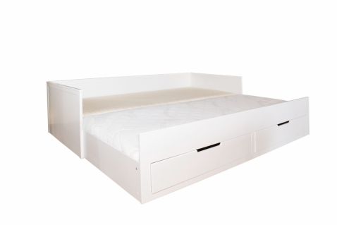 Izvelkama gulta Scandic JR  ražots Latvijā balti krāsota, bērnu mēbeles 90x200 120x200 140x200 160x200 180x200