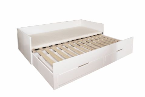Izvelkama gulta Scandic JR  ražots Latvijā balti krāsota, bērnu mēbeles 90x200 120x200 140x200 160x200 180x200