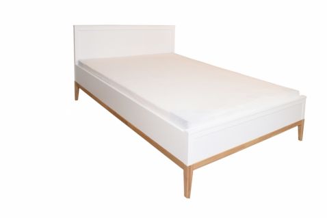 Gulta Scandic Junior 90x200 MDF balts, krāsots, lamināts, ozola masīvkoks