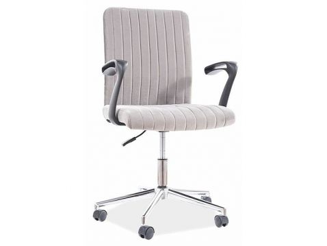 Biroja krēsls DOLAR, Audums 167, krāsa: pelēka / karkass hromēts metāls