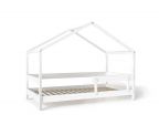 Pusaudžu gulta Hytte - mājiņa balta 80x160