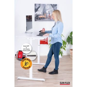 Augstumā regulējams galds SUN-FLEX EASYDESK ELITE, balts