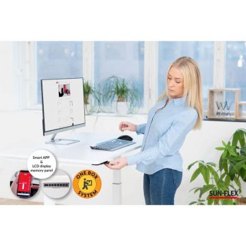 Augstumā regulējams galds SUN-FLEX EASYDESK ELITE, balts