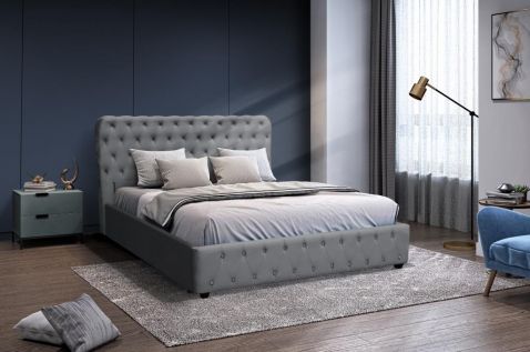 Gulta Belinda new ar veļas kasti tumši pelēka