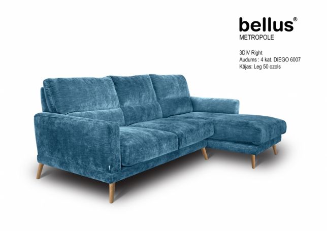 Sofa Metropol 3 DIV (labais stūris) 