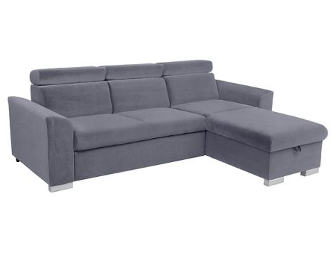 Stūra dīvāns Evita SOLO 266 (pelēks). Izmēri: 243x186 cm H 85/98 cm