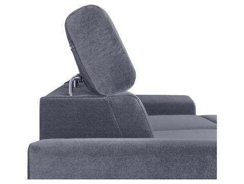 Stūra dīvāns Evita SOLO 266 (pelēks). Izmēri: 243x186 cm H 85/98 cm