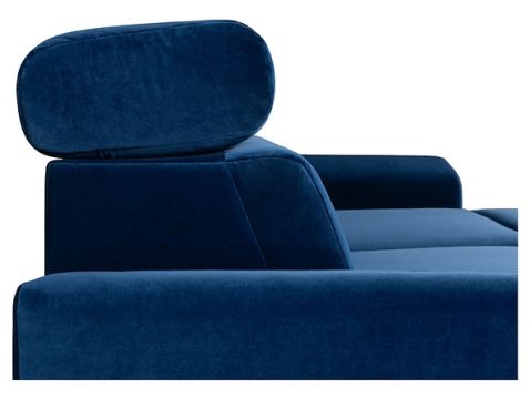 Stūra dīvāns EVITA (tumši zils) SOLO 263. Izmērs:243x186 cm H 85/98 cm