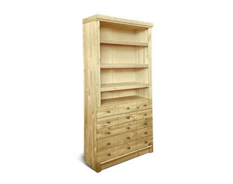 Grāmatu plaukts Cliff ar atvilktnēm eļļots