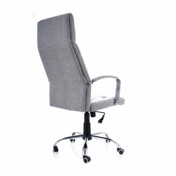Biroja krēsls  Q136, tērauds, pelēks audums, ar roku balstiem.