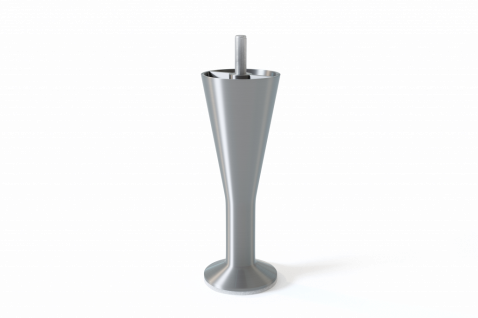 Metāla kājas šampanieša glāzes formas, matēti sudrabaina, 12 cm