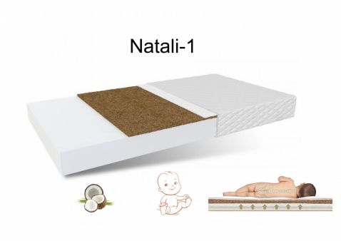 Matracis NATALI-1 12cm Koksa slānis ir 100% ekoloģiski tīrs 12 cm