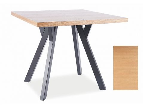 Izvelkams ēdamistabas galds Merlin izgatavots no lamināta (virsma), rāmis no metāla. Iespējamais garums: 90, 140, 190 un 240 skatīt