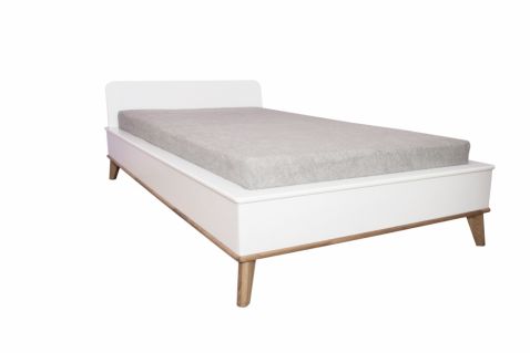 Vienguļamā gulta Vivo 100x200, izgatavota no MDF un ozola, ražots Latvijā