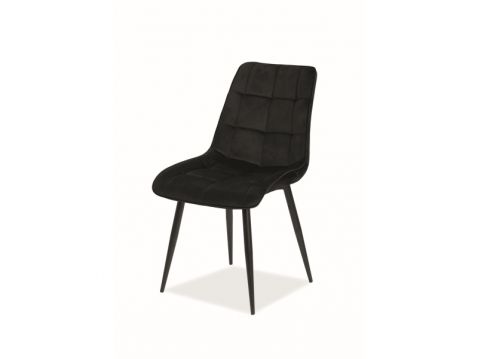Krēsls  CHIC melns / melns ar tapsētu mīkstu sēdekli BLUVEL19
