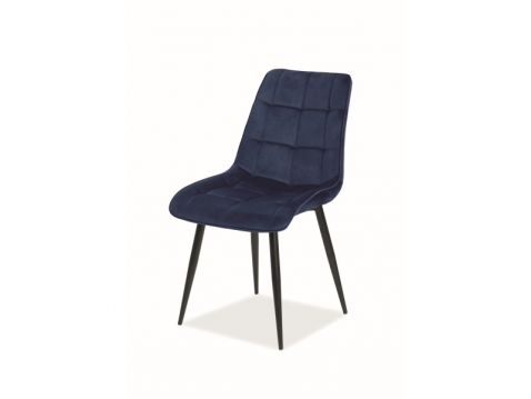 Krēsls  CHIC zils / melns ar tapsētu mīkstu sēdekli